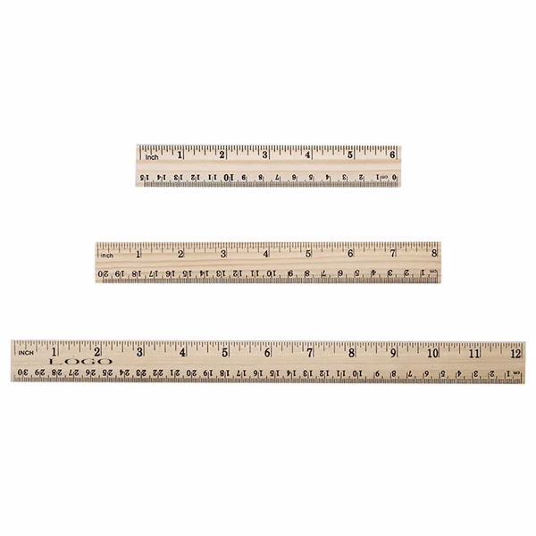 Custom 11.81 Inch Hardwood Ruler with Dual Scale — School & Office Classroom Supply