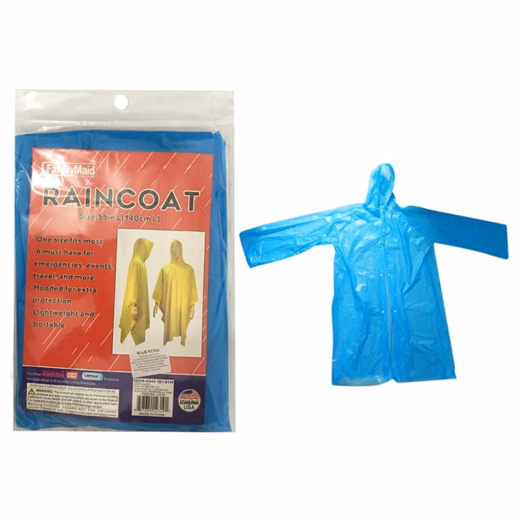 Adult Rain Ponchos - Blue 55"