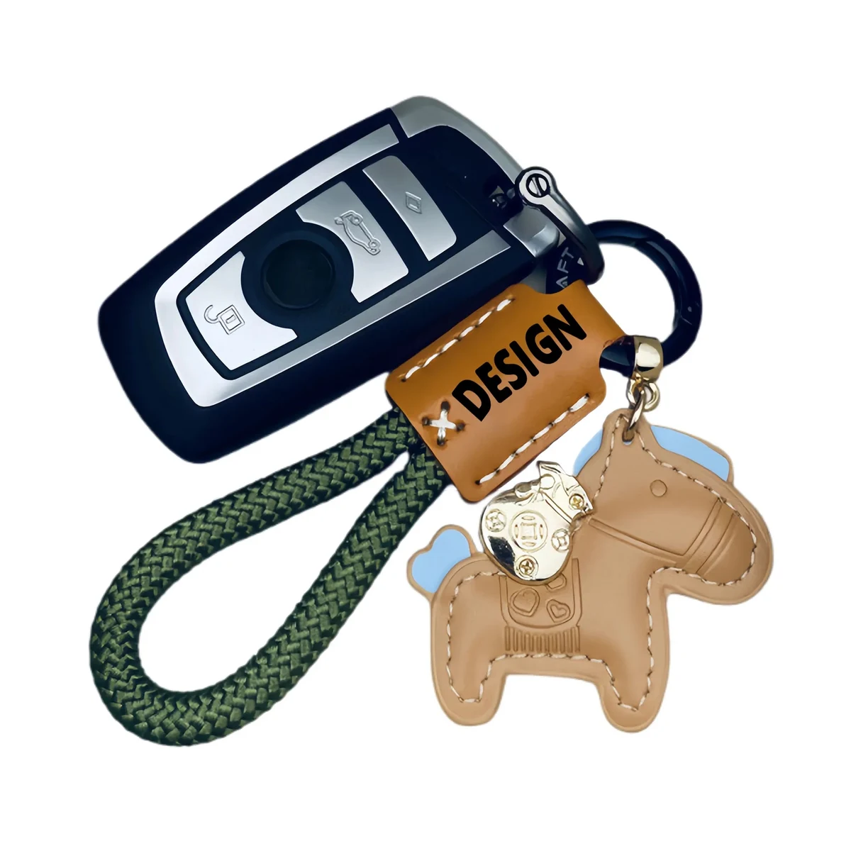 Lucky Horse Handmade Leather Car Keychain 1