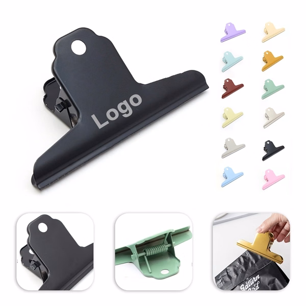 Custom 4 x 2 Inch Stainless Steel Magnetic Bulldog Clip — Organization & Display Tool