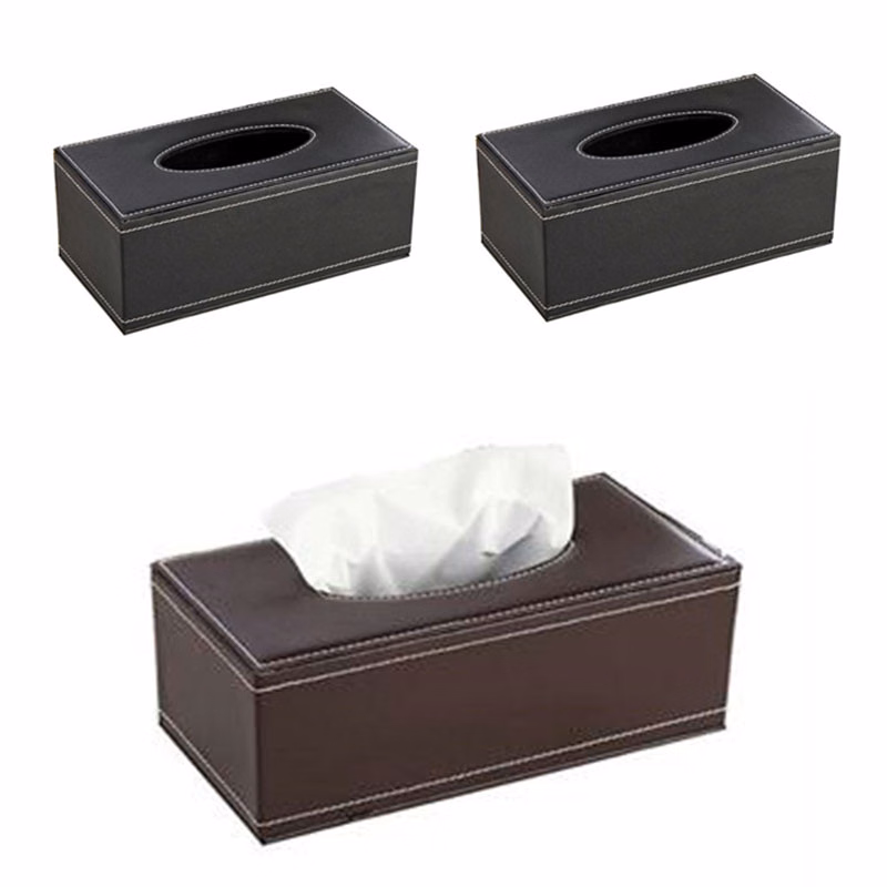 Office Household Contracted PU Leather Tissue Box