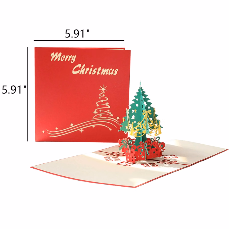 Christmas Tree 3D Pop Up Greeting Cards