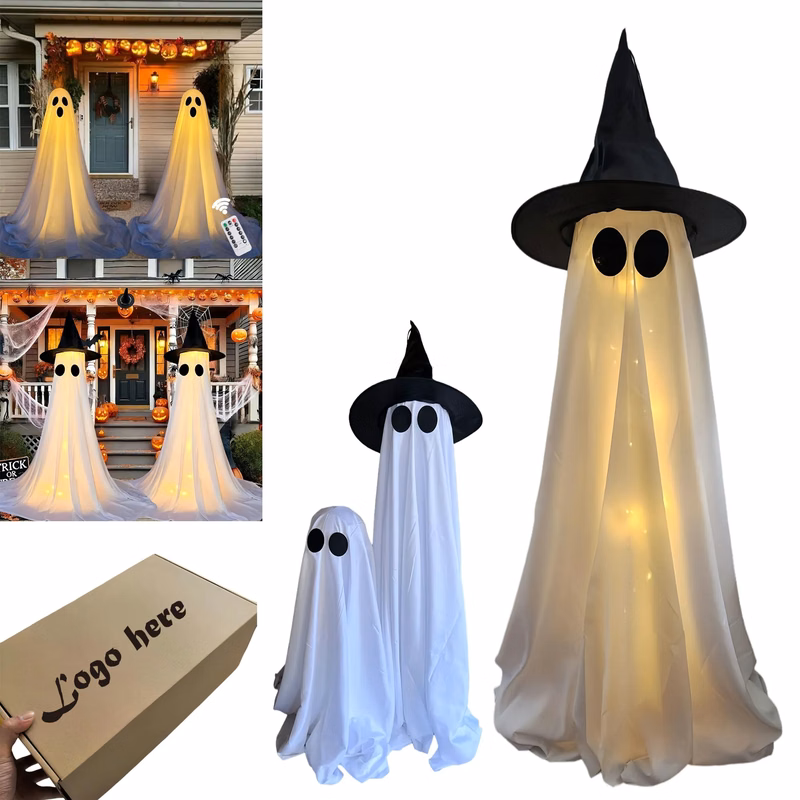 Glowing Spooky Halloween Ghost Decorations For Outdoor