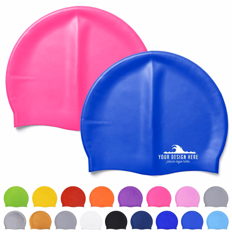 Unisex Silicone Swimming Cap with Ear Cover ?C 16 Colors