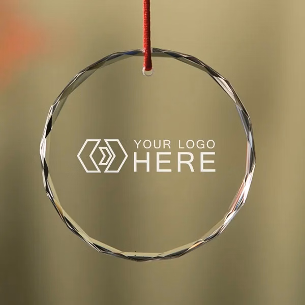 3" Crystal Round Faceted Ornament