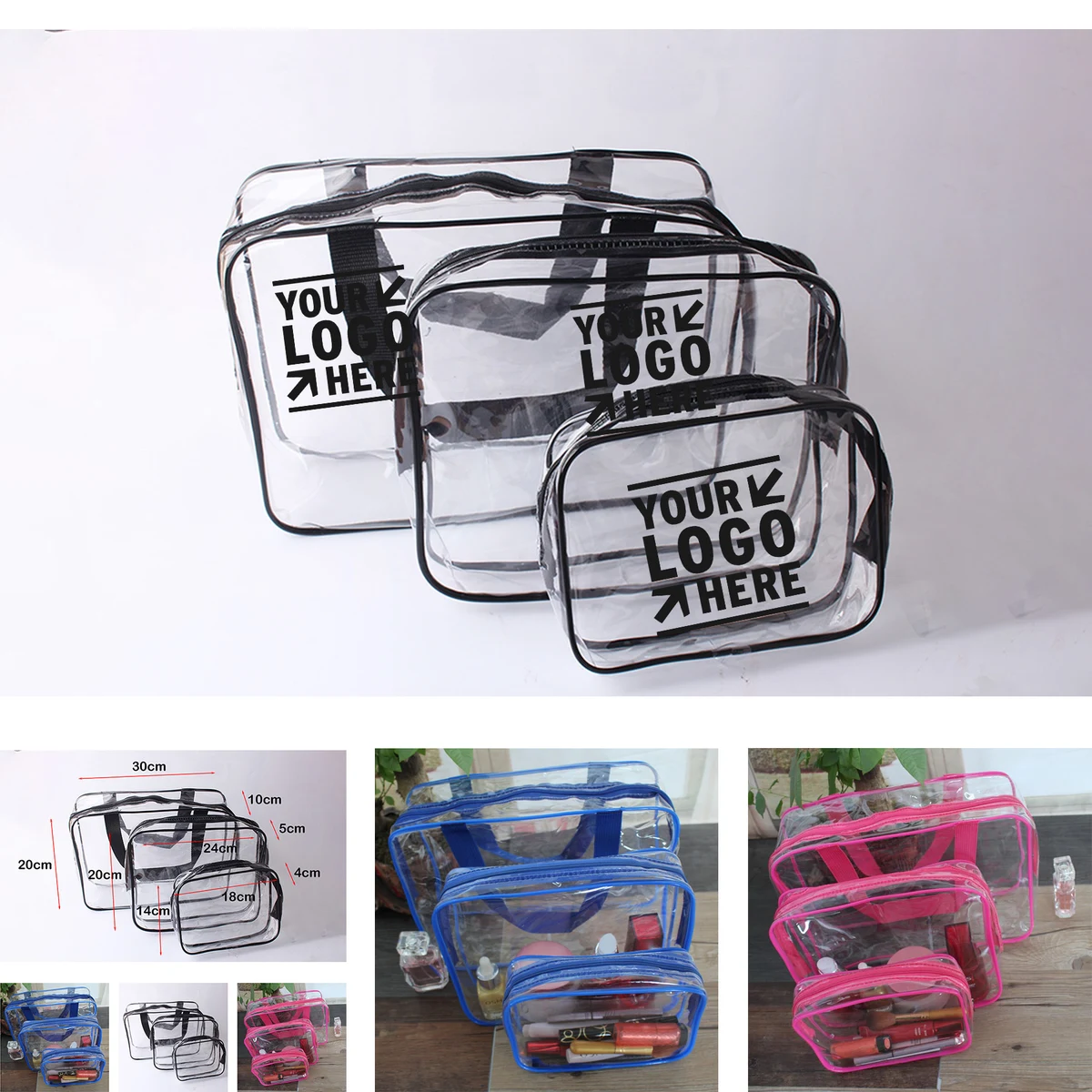 Makeup bag , Travel Must-Transparent Waterproof Pouch 1
