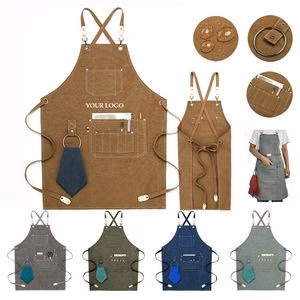 Adjustable Thick Canvas Waterproof Work Tools Apron with Ring