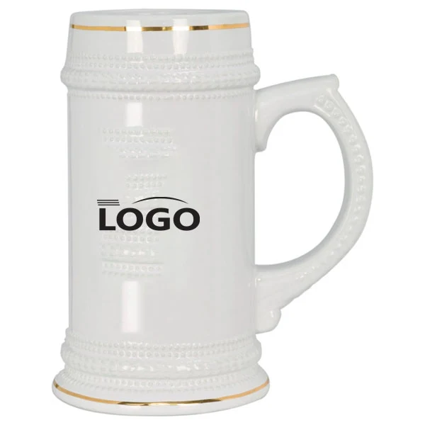 Luxury Gold-Accented Ceramic Beer Stein 1