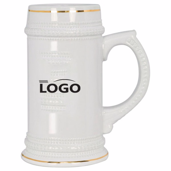 Luxury Gold-Accented Ceramic Beer Stein