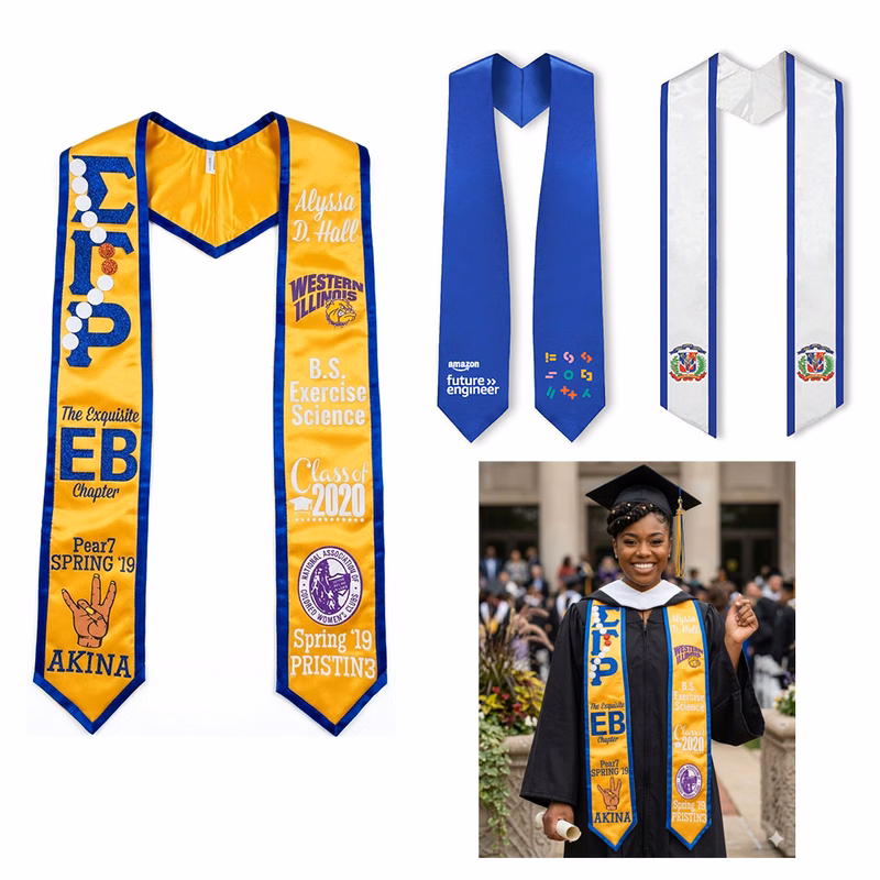 72" Graduation Embroidery Stole