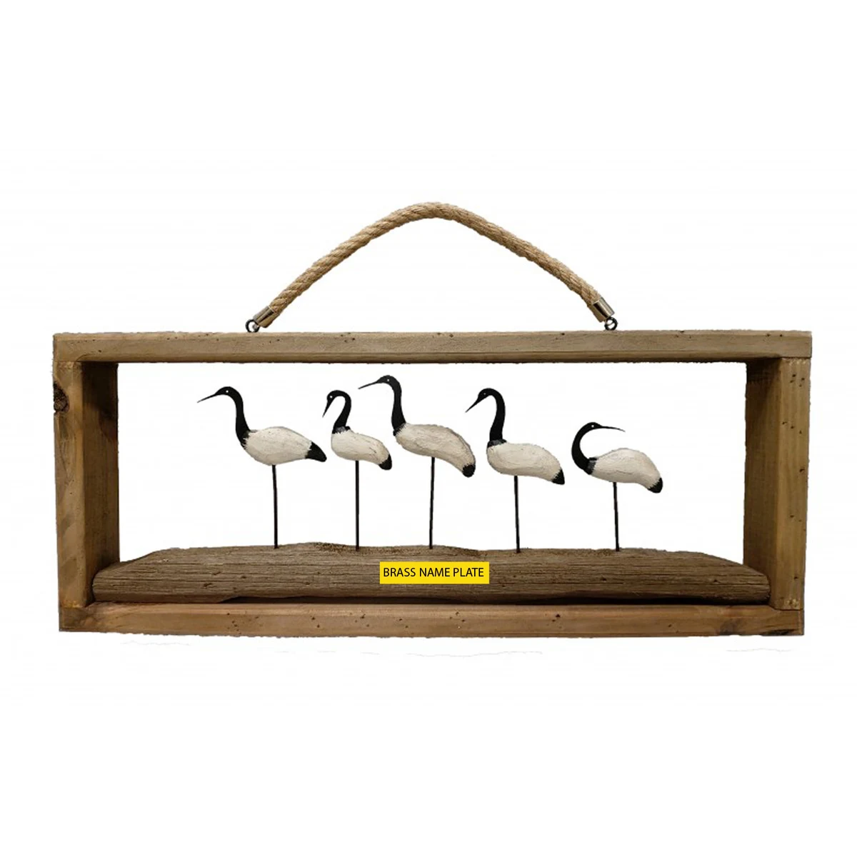 3D Wooden Flamingo in Antique wood wall frame 1
