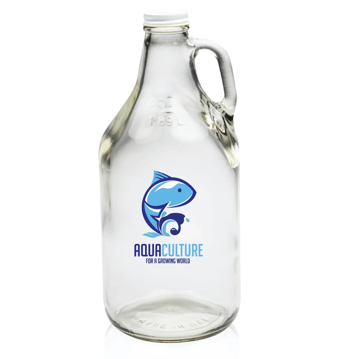 64 oz. Clear Glass Beer Growler (2 Color Imprint) 1