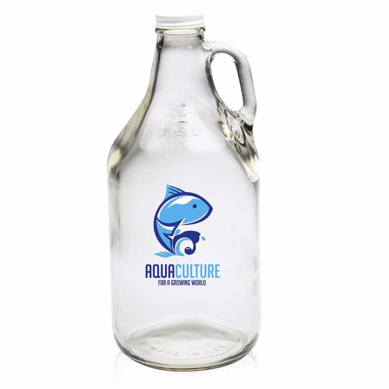 64 oz. Clear Glass Beer Growler (2 Color Imprint)