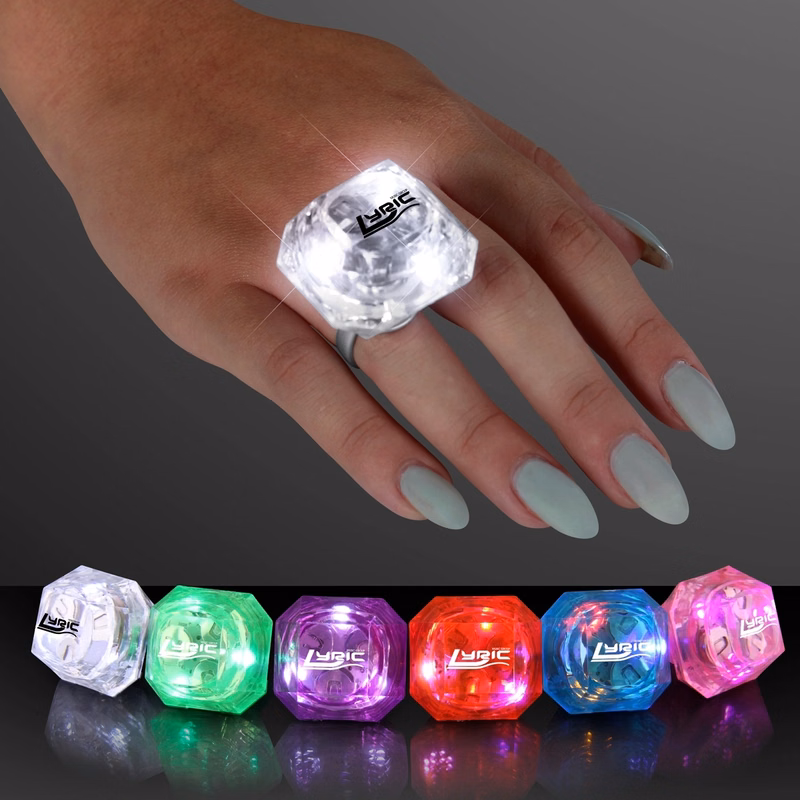 Light-up Huge Gem Rings