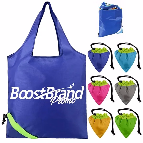Custom Foldable Polyester Shopping Tote Bag — Eco Conscious Reusable Giveaway