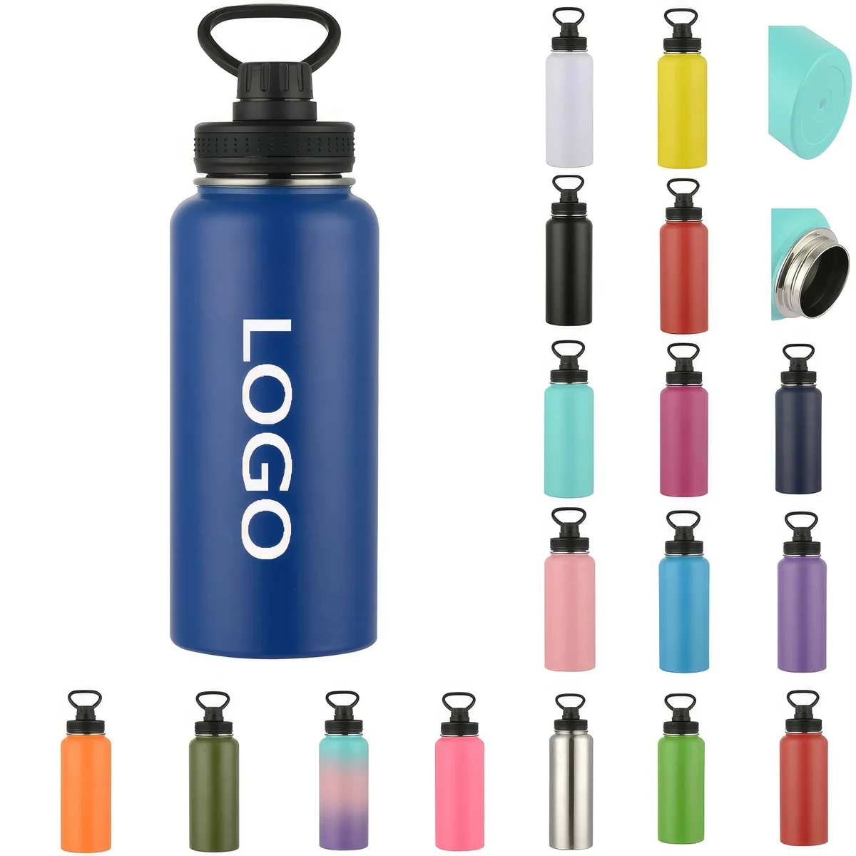 18oz Water Bottle With Handle Lid 1