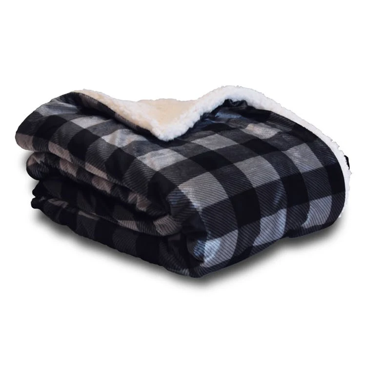 Micro Mink Sherpa Blankets - Gray Buffalo 50" x 60" 1