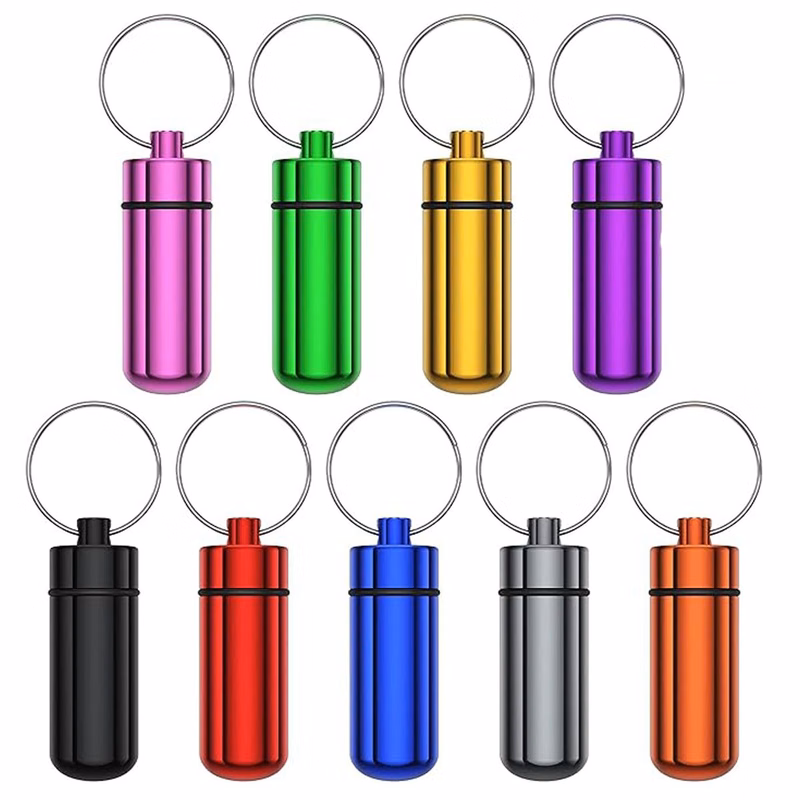 Aluminum Pill Case Keychain