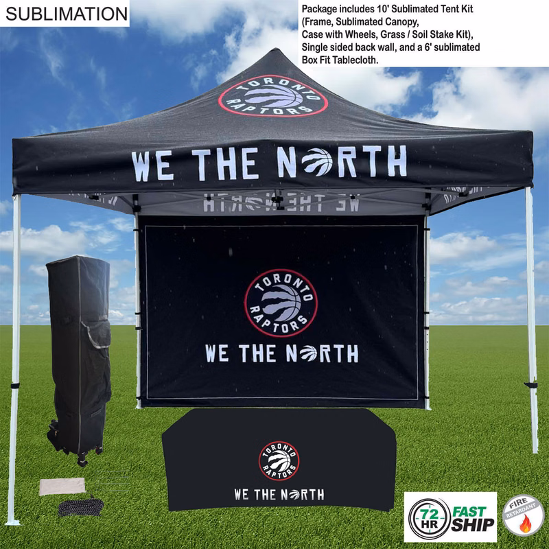72Hr Fast Ship - Deluxe Event Package, 10' Tent kit, Single sided backwall, 6' Box Fit Tablecloth