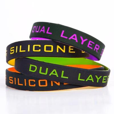 1/2" Rush Dual Layered Silicone Wristband