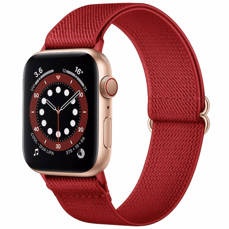 Apple Watch Mesh Bands - Red Nylon 42mm/44mm/45mm Face