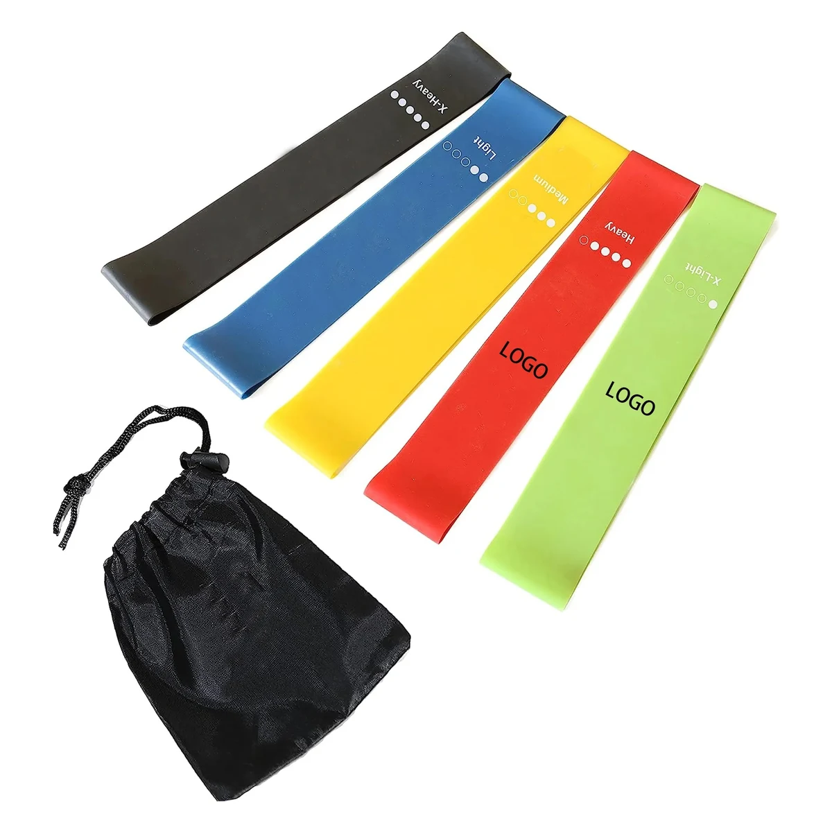 MOQ 50sets Set Of 5 TPE Yoga Training Resistance Bands 1