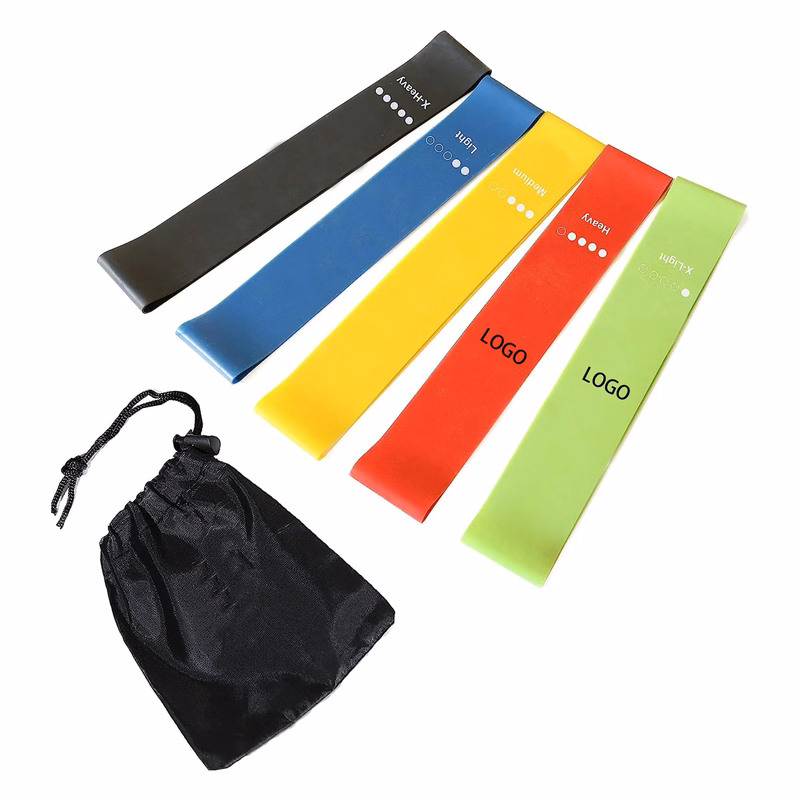 MOQ 50sets Set Of 5 TPE Yoga Training Resistance Bands