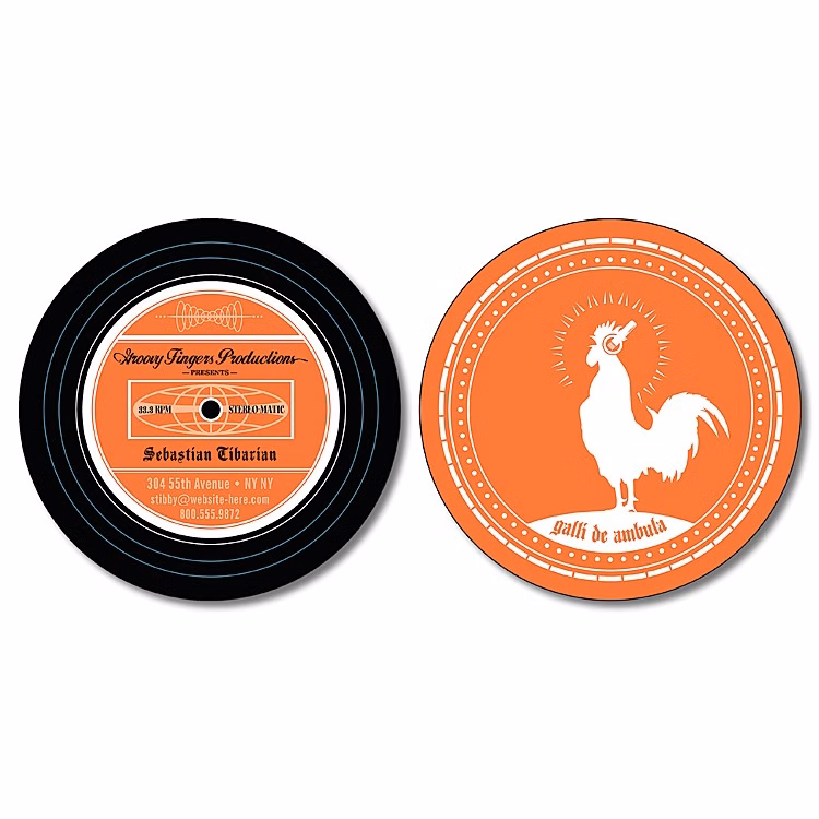 Extra-Thick UV-Coated (1S) Paper Business Card (2.5x2.5) - B. Unique Circle Shape