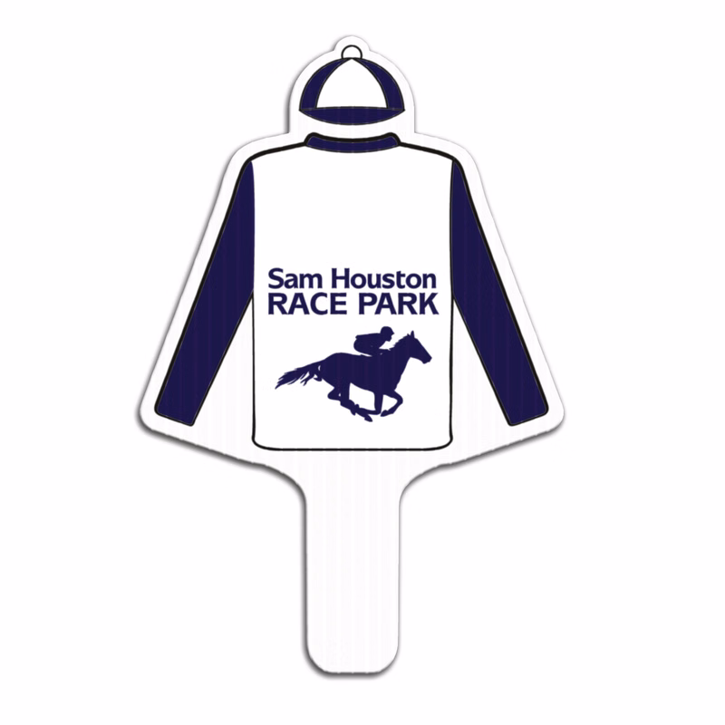 Horse Racing Silk Hand Fan, Screen Printed