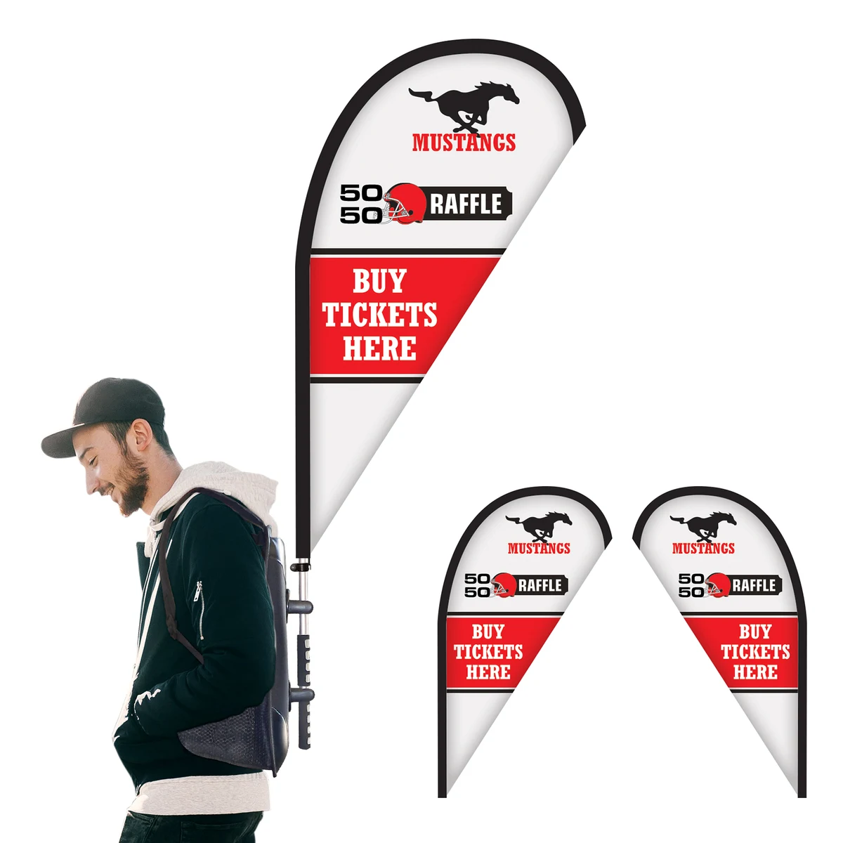 Basic Double Sided Teardrop Style Backpack Flag Kit 1