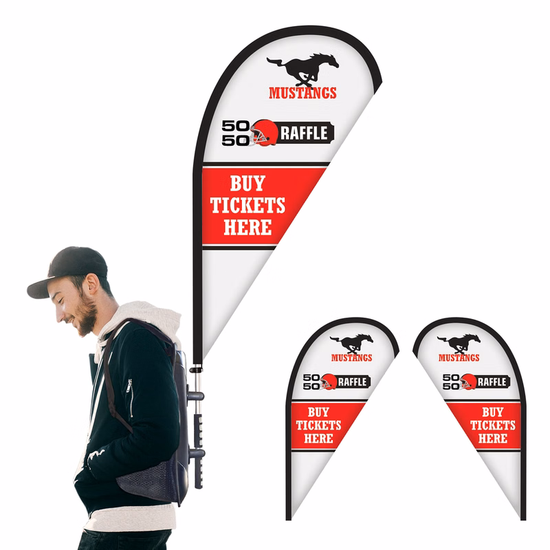 Basic Double Sided Teardrop Style Backpack Flag Kit