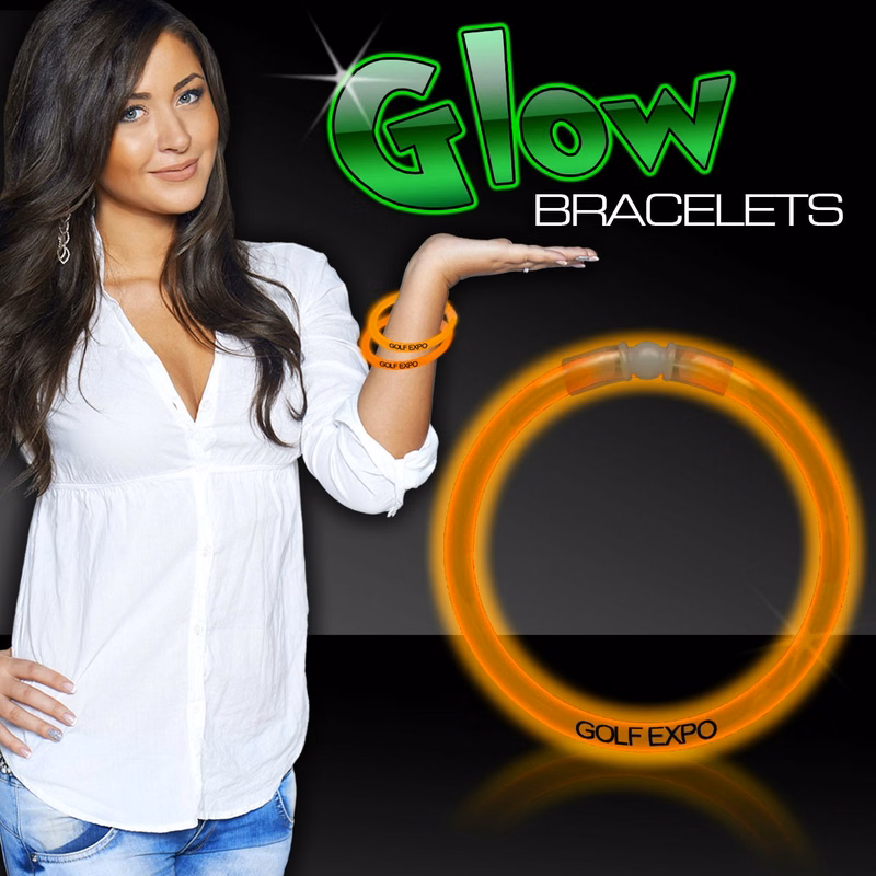 Orange 8" Single Color Superior Light Up Glow Bracelet(Hot Stamp)