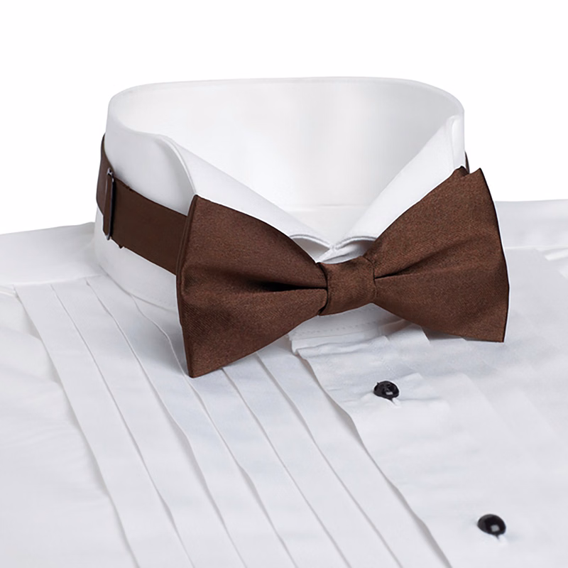 CLOSEOUT- Brown Solid Color Bow Tie - Adjustable Band