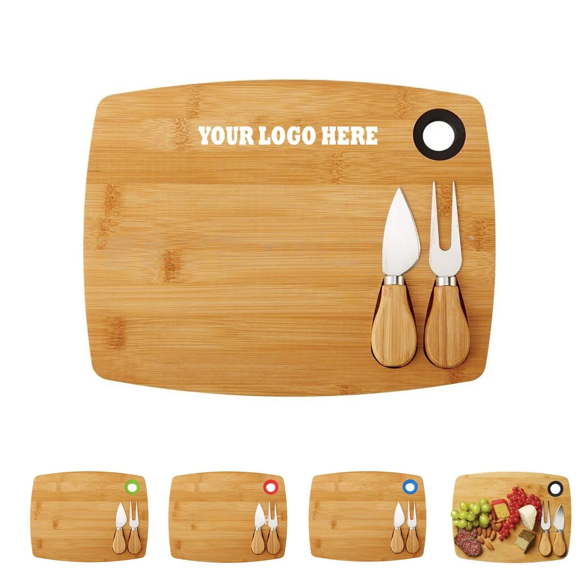 3 Piece Bamboo Cheese Board Set 1