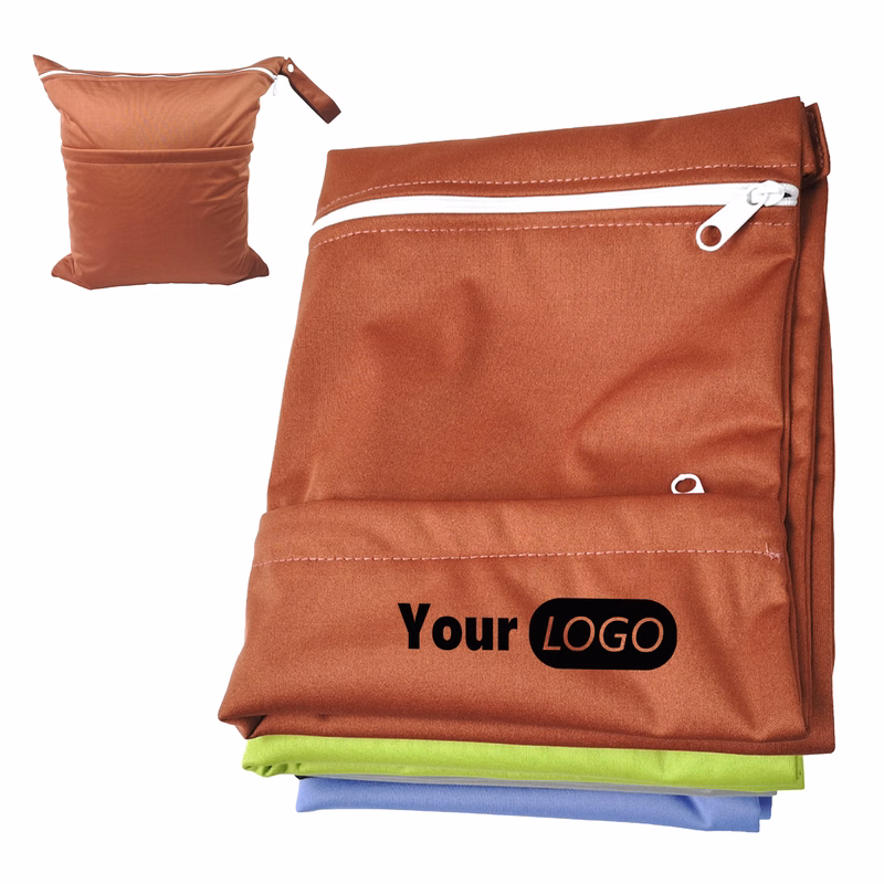 Other Fabric Solid Color Double Zipper Diaper Bag