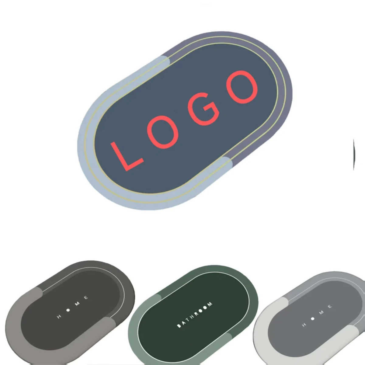 Oval Diatom Mud Bathroom Mat 1