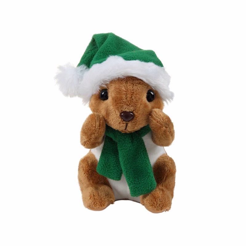 Soft Plush Sitting Squirrel with Christmas Scarf & Hat