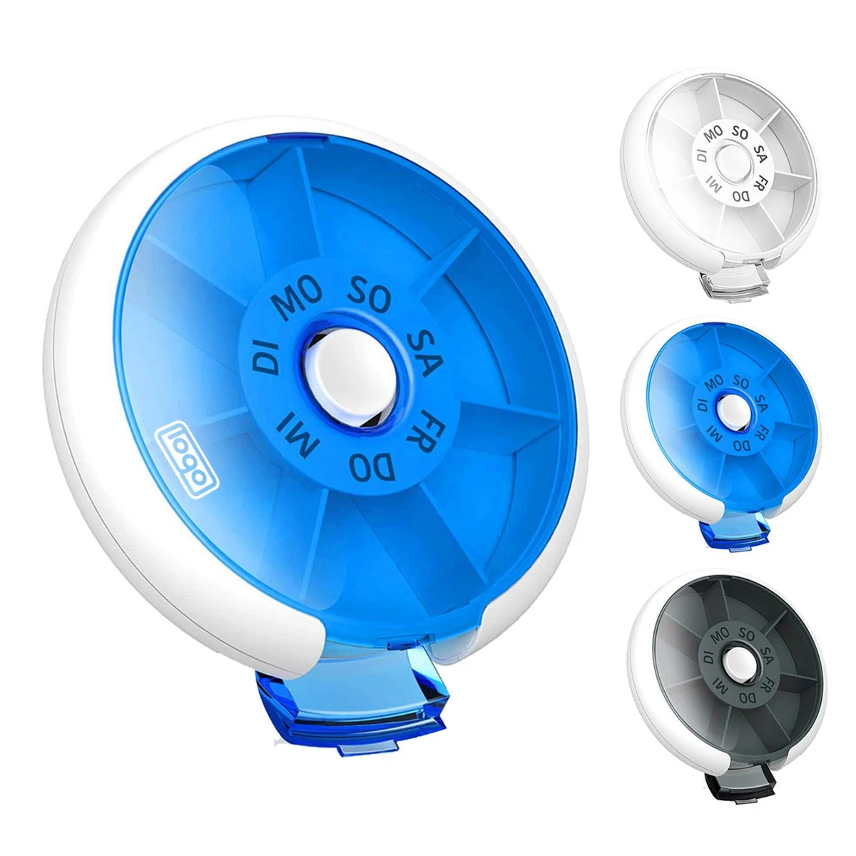 7-Day Round Push-Button Weekly Pill Organizer 1