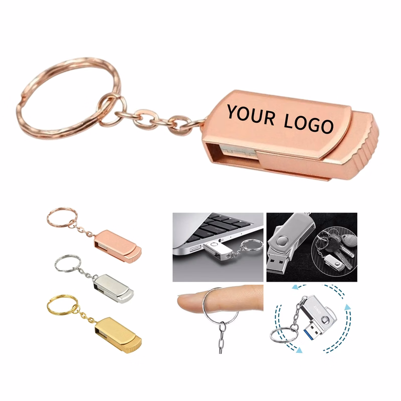 4 GB Metal USB Flash Drive with Keychain