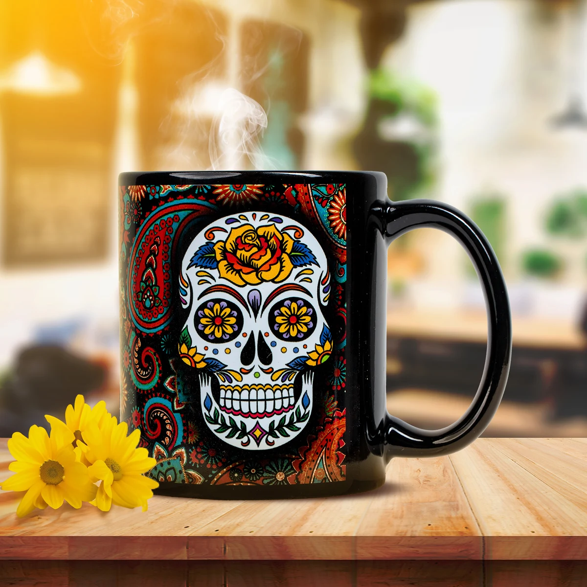 Full Color 11ozBlack Ceramic Mug 1