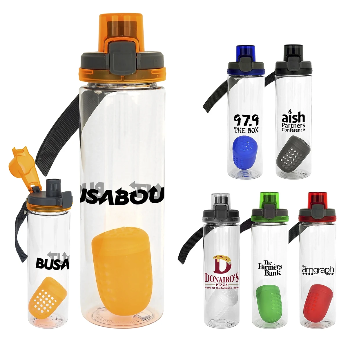 Locking Lid 24 oz. Recycled Bottle With Floating Infuser 1