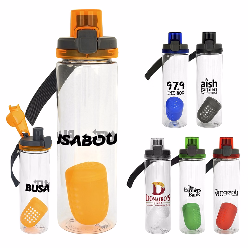 Locking Lid 24 oz. Recycled Bottle With Floating Infuser