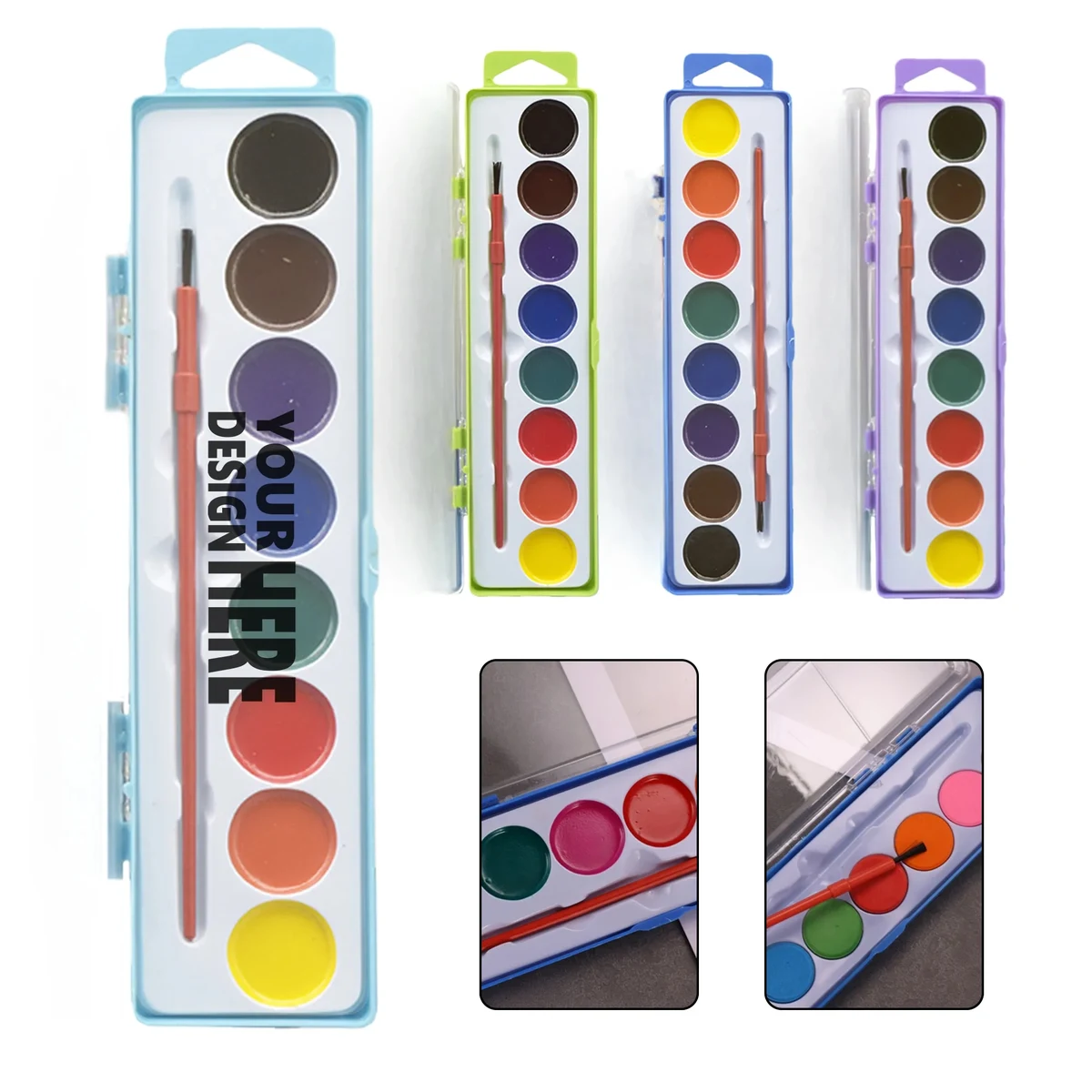 8-Color Solid Watercolor Paint Set For Kids 1