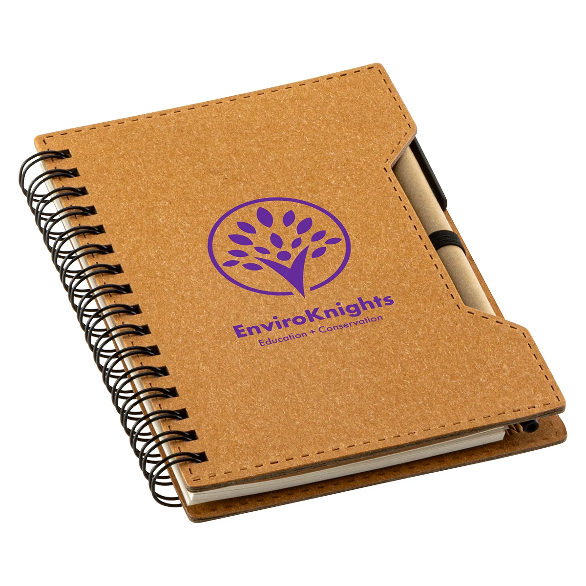 Agenda Recycled Spiral Notebook with Sticky Notes & Pen 1