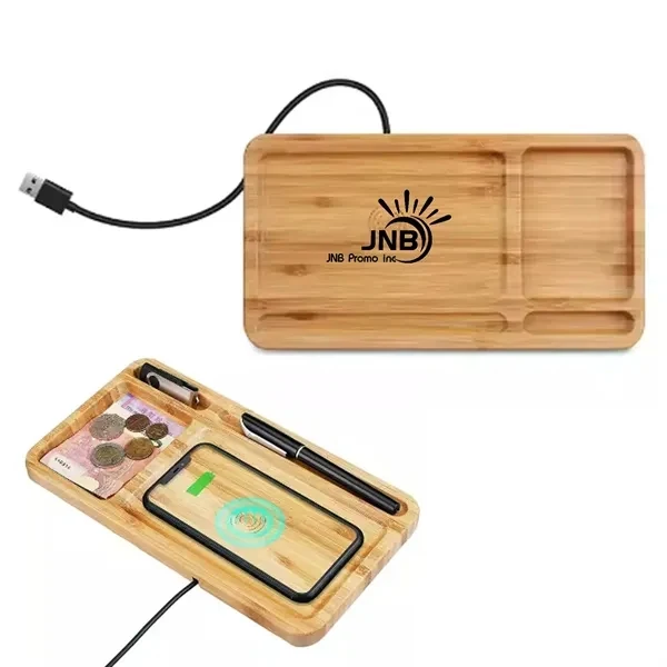 Wood Desk Docking Qi Wireless Charging Station 1