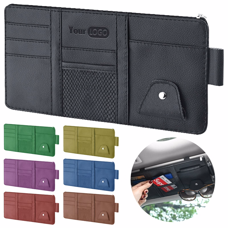 Pu Multi Functional Car Sunshade Storage Card Bag