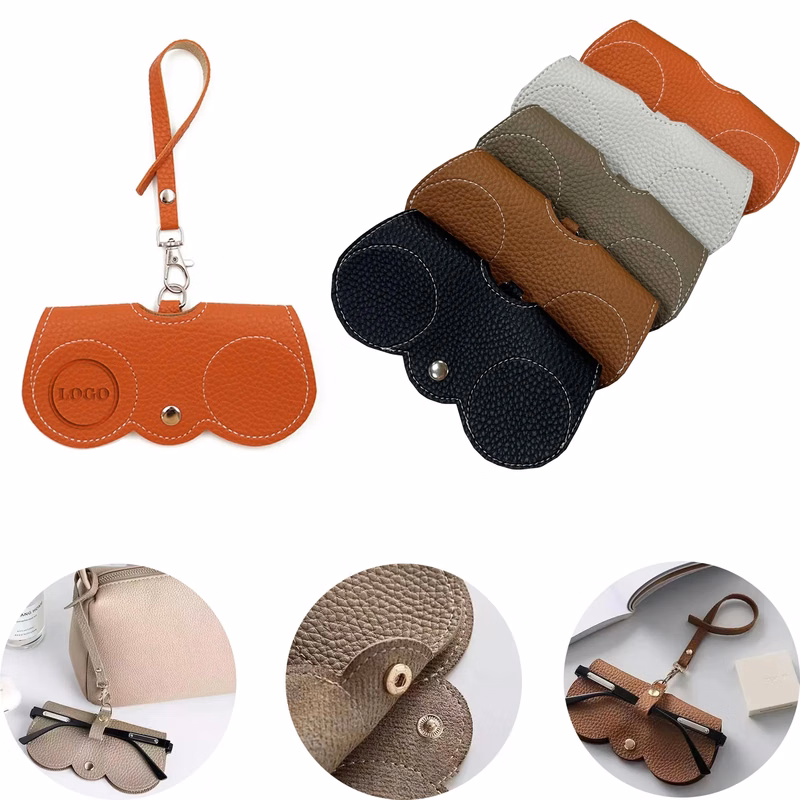 Custom Logo Portable Eyewear Sunglasses Leather Pouch