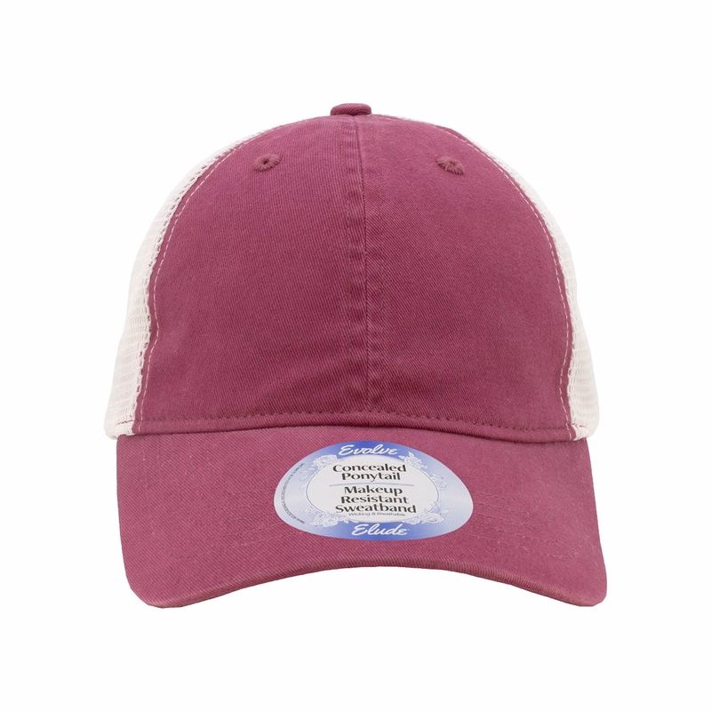 Women's Peached Twill Mesh Back Cap - ANNIE