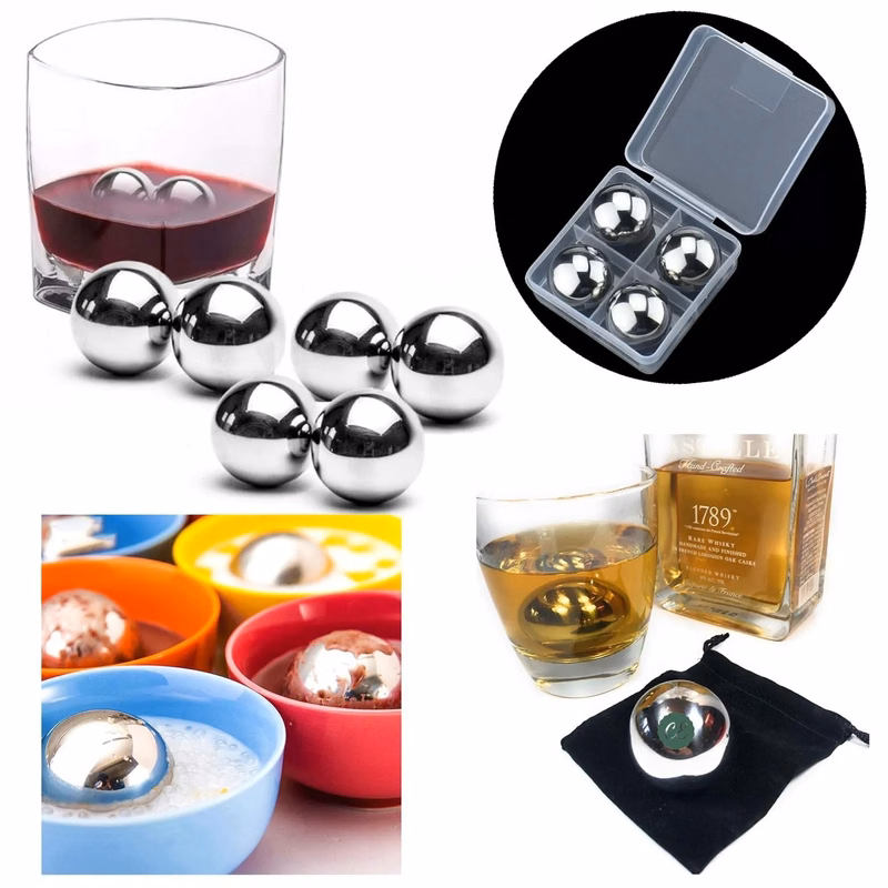 Stainless Steel Ice Cubes Metal Whiskey Ball