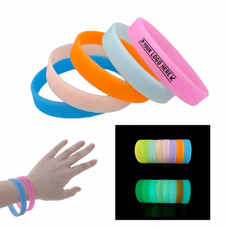 Glow in the Dark Silicone Wristbands w/ Custom Imprint